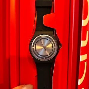 CIRCLED LINES  This matte black NEW GENT BIOCERAMIC Watch